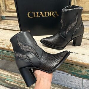 NIB Cuadra Python Leather Booties